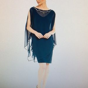 SLNY Cape Dress - Blue